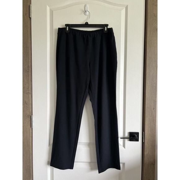 NWT $89 Coldwater Creek Sz 14 Black Pull On Casual Rayon Stretch Slim Leg Pants - Picture 2 of 12